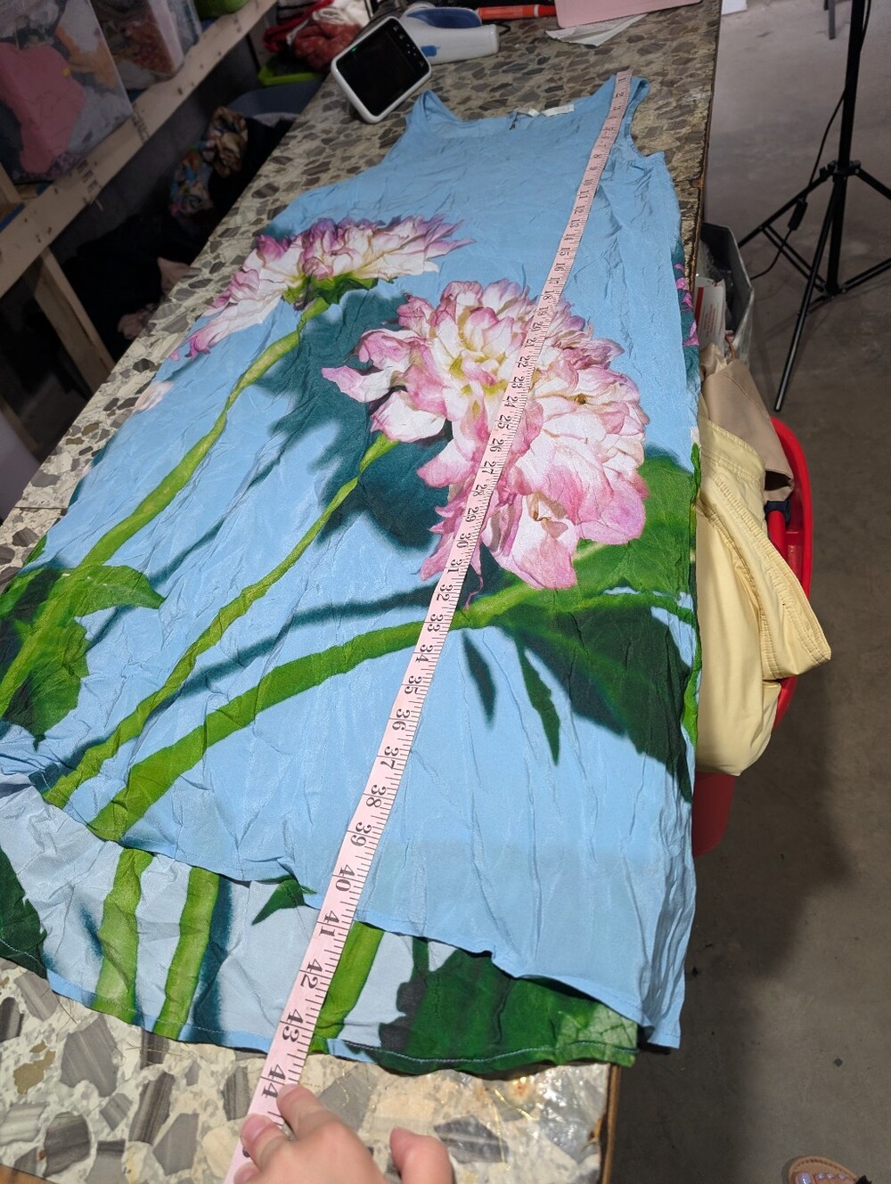 Anthropologie Photorealistic Silk Sleeveless Peonies Floral Shift Dress Size 6 - Picture 9 of 9